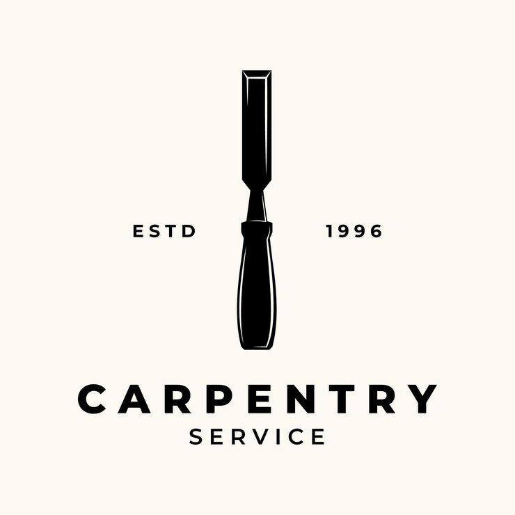Vector chisel carpentry vintage logo vector template design illustration
