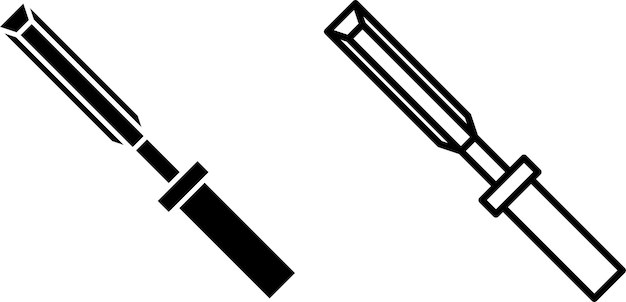 chisel icon sign or symbol in glyph and line style isolated on transparent background Vector illustration