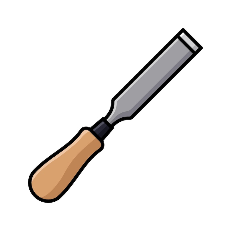 Vector chisel icon vector design template in white background