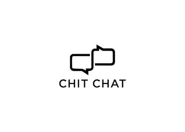 chit chat logo ontwerp vectorillustratie