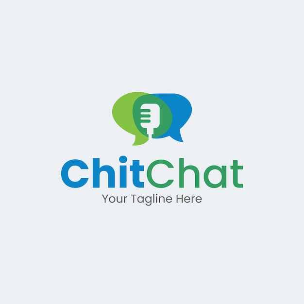 Chitchat logo mosaico chat più microfono