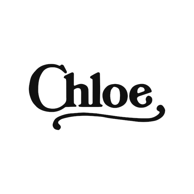 Chloe lettering name logo design vector