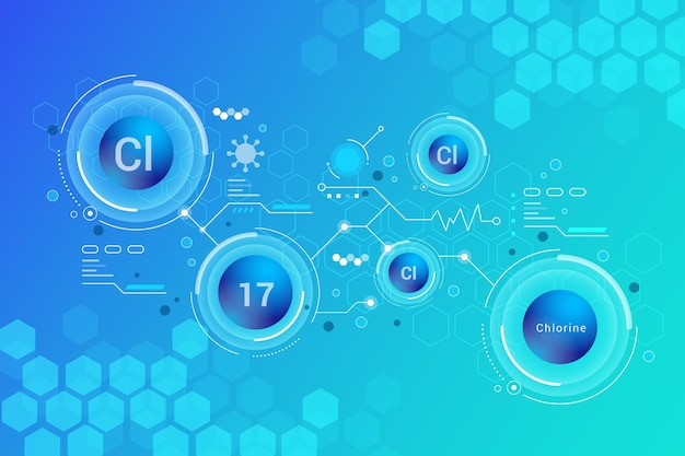 ベクトル ハニカム要素と塩素の背景