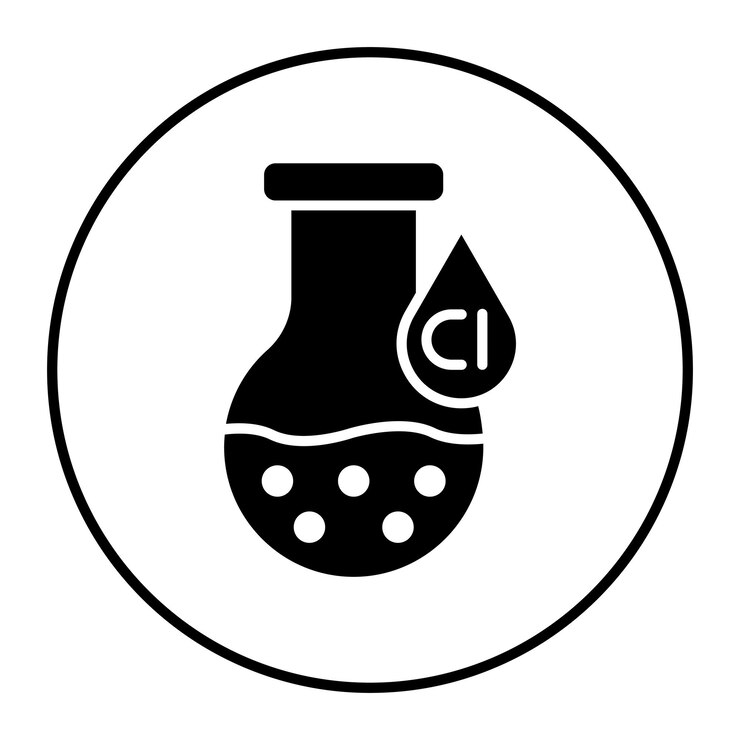 Икона вектора хлора может быть использована для иконки прачечной
