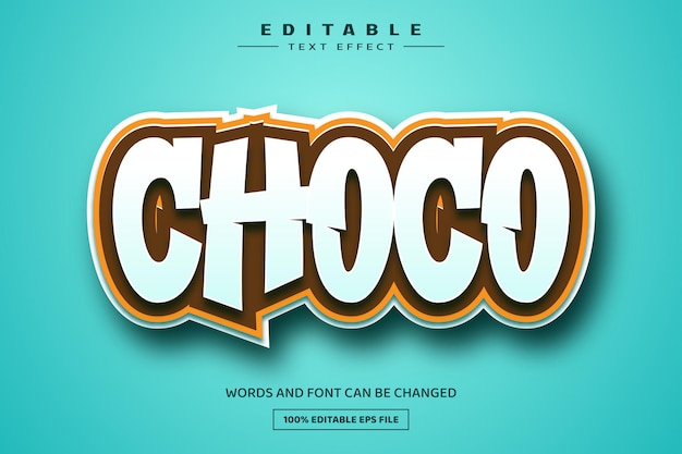 Choco 3D bewerkbare tekst effect sjabloon