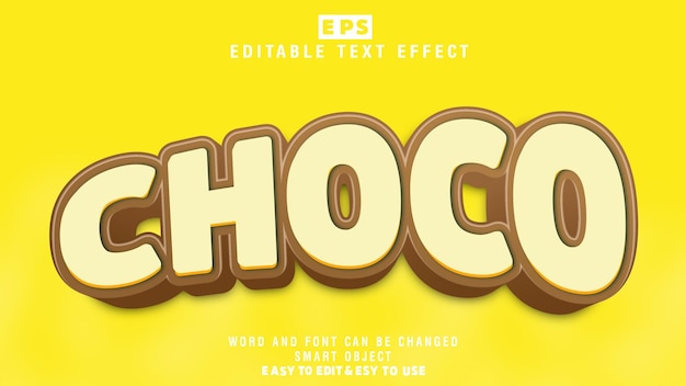 Choco 3d editable text effect vector with background