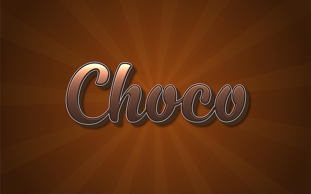 Choco 3d editable text style effect design