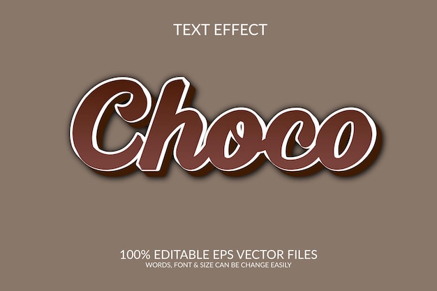 Choco 3D Fully Editable Vector Text Effect Design Template