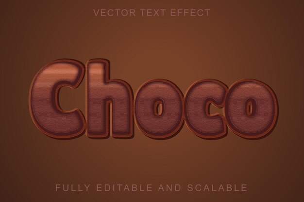 Vector choco 3d tekst effect