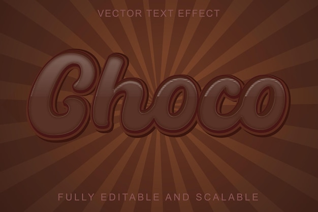 Vector choco 3d text effect