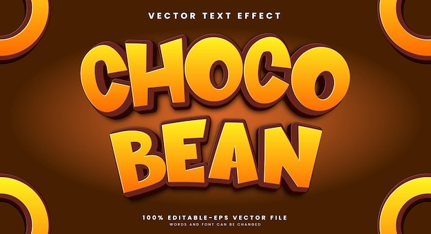 チョコビーン 3d 編集可能なテキスト効果 甘い食品に適したテンプレート