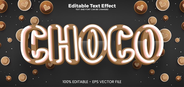 Choco Bewerkbaar teksteffect 3D-teksteffectsjabloon