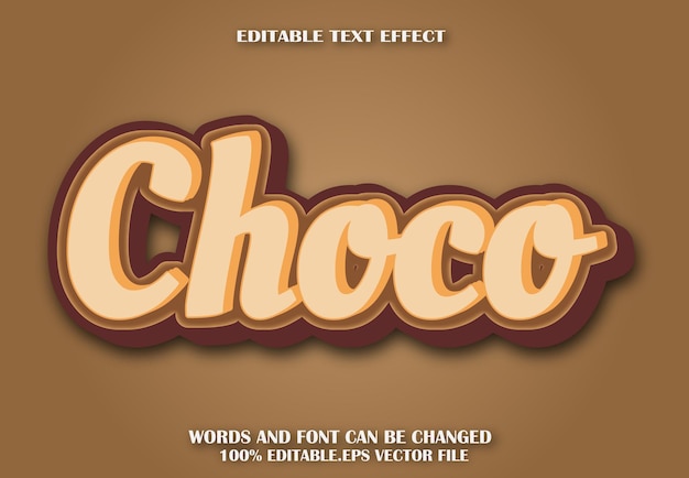 Choco bewerkbare tekst-effect cartoon stijl