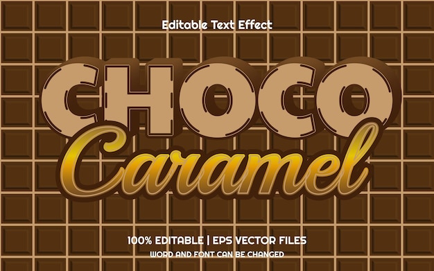 Effetto testo modificabile choco caramel 3d