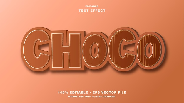 Choco Cartoon bewerkbaar teksteffect