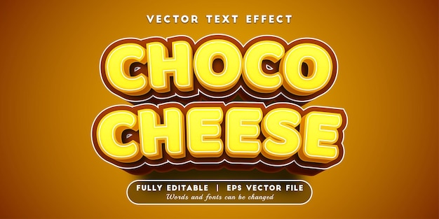 Choco cheese-teksteffect met bewerkbare tekststijl