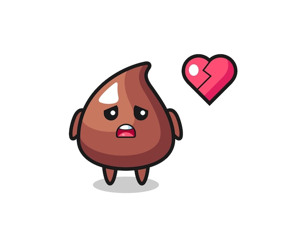Choco chip cartoon afbeelding is gebroken hart
