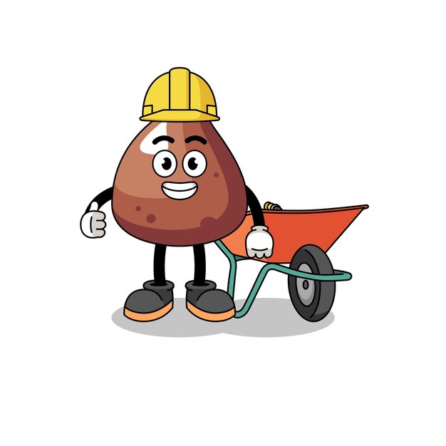 Choco chip cartoon as a contractor