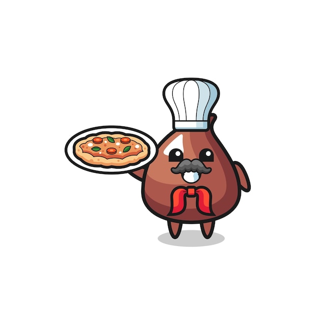 Personaggio di choco chip come mascotte dello chef italiano