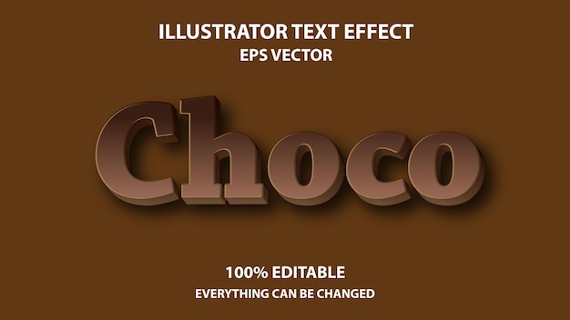 Редактируемый текстовый эффект choco