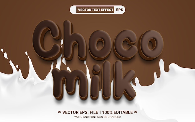 Choco melkchocoladestijl bewerkbaar vectorteksteffect
