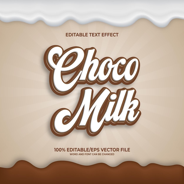 choco milk 3d color editable text effect