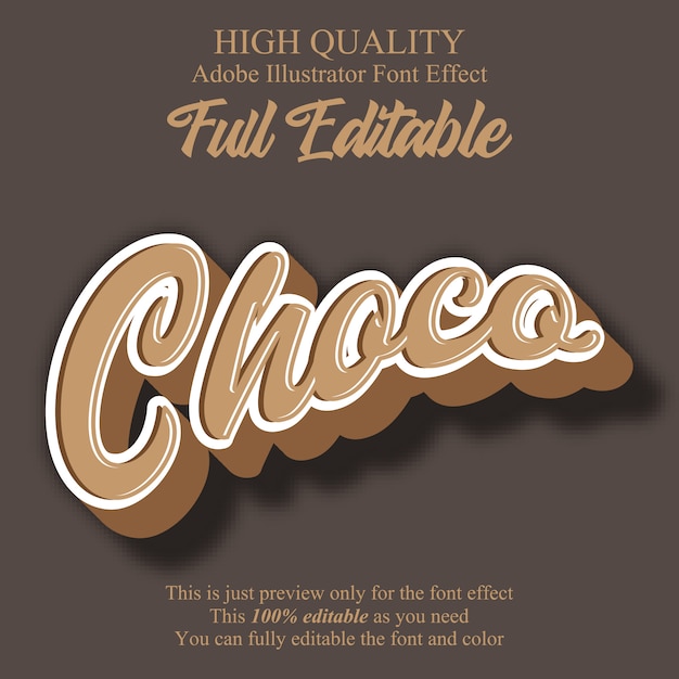 choco script style editable font effect