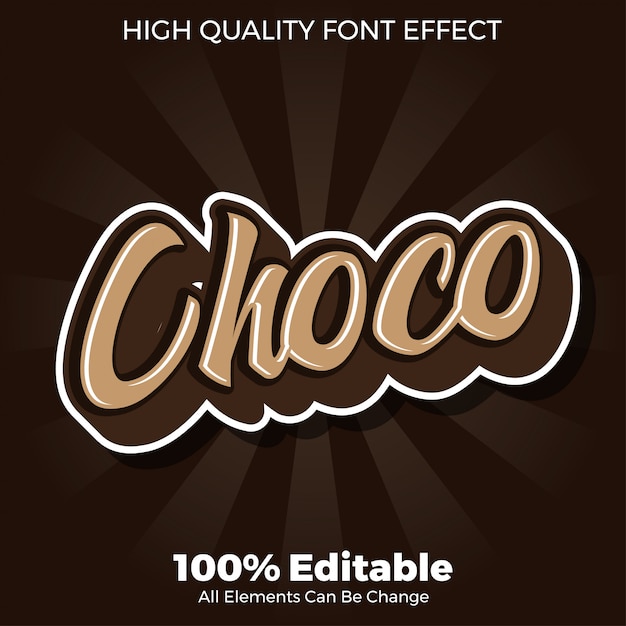 choco script tekststijl bewerkbaar lettertype effect