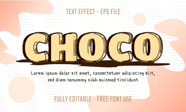 Vector choco tekst effect