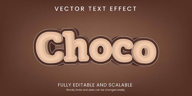 Choco Teksteffect 3D-stijl volledig bewerkbaar met abstracte achtergrond