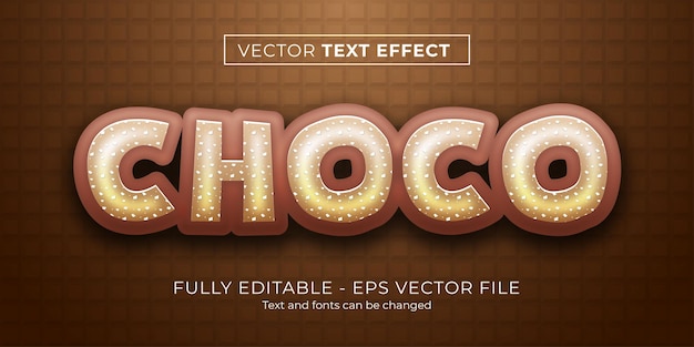 Vector choco teksteffect bewerkbaar