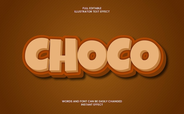 Вектор Текстовый эффект choco