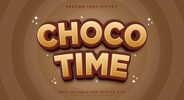 チョコタイム 編集可能なテキスト効果テンプレート 3D カートゥーンスタイル