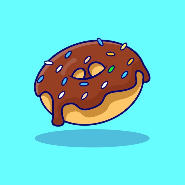 Choco Topped Donuts Vector, Flat Icon, Flat Design