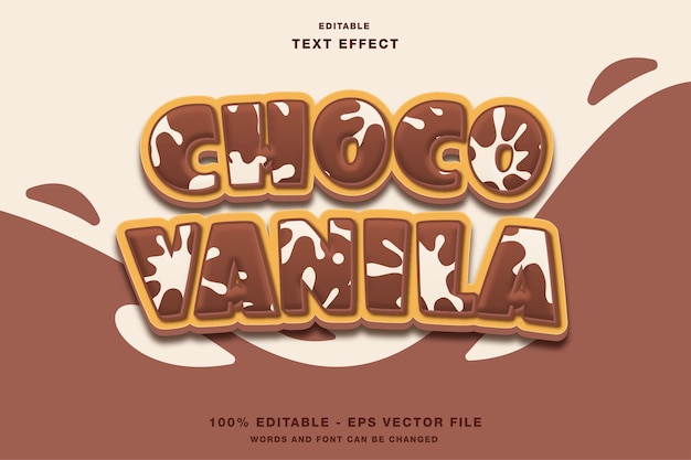 Choco Vanilla 3D bewerkbaar teksteffect