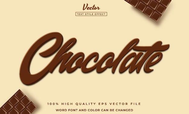 Chocolade 3d tekststijl effect