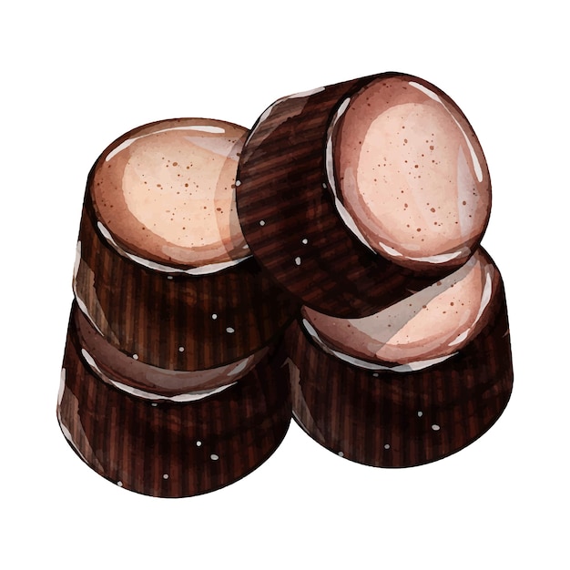 Chocolade aquarel vector ontwerp op witte achtergrond