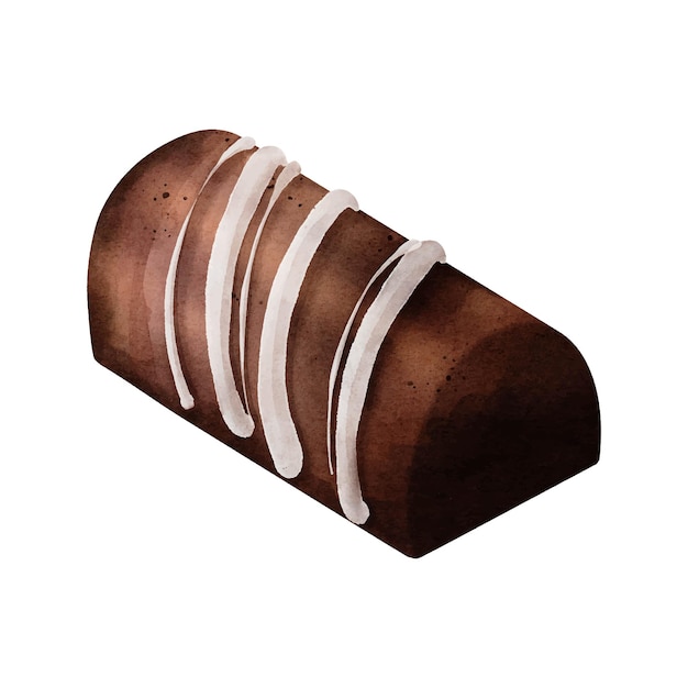 Chocolade aquarel vector op witte achtergrond