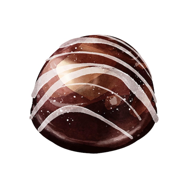 Chocolade bal aquarel vector op witte achtergrond