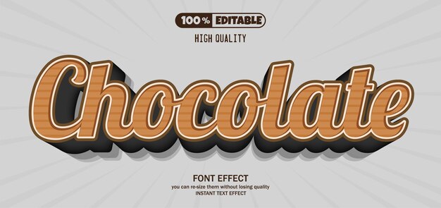 Chocolade bewerkbaar teksteffect
