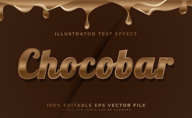 Chocolade bewerkbare tekststijl effect lettertype