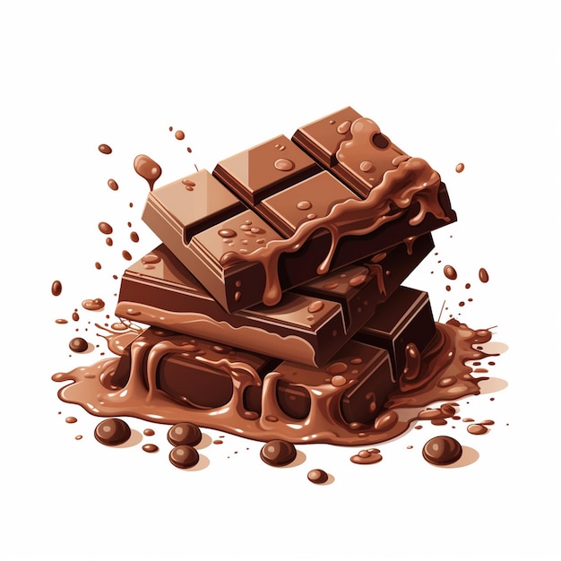 Vector chocolade cacao voedsel zoete dessert vectorillustratie geïsoleerde achtergrond cacao donkere bro