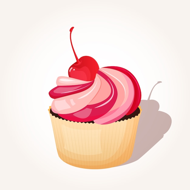 Vector chocolade cupcake