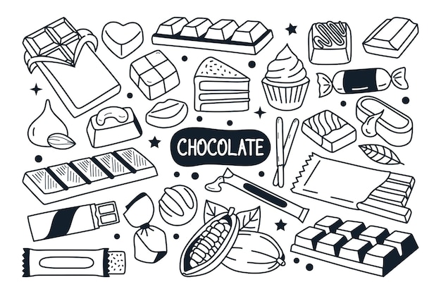 Chocolade Doodle Illustratie