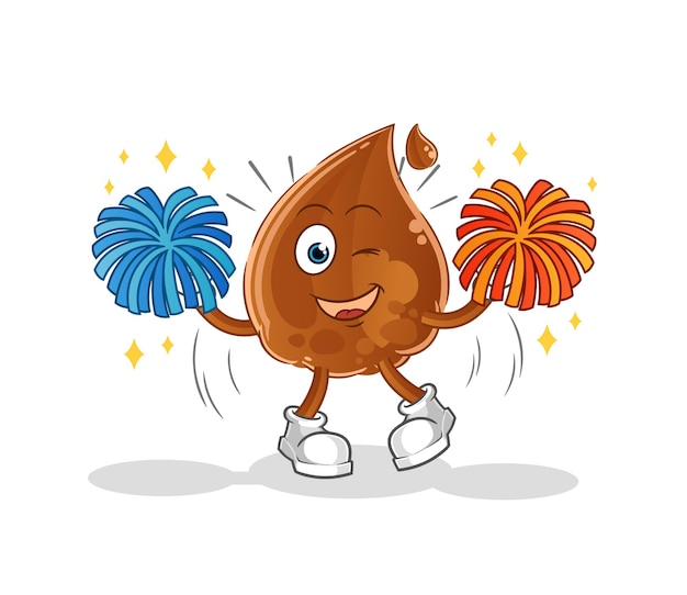 Chocolade drop cheerleader cartoon. cartoon mascotte vector