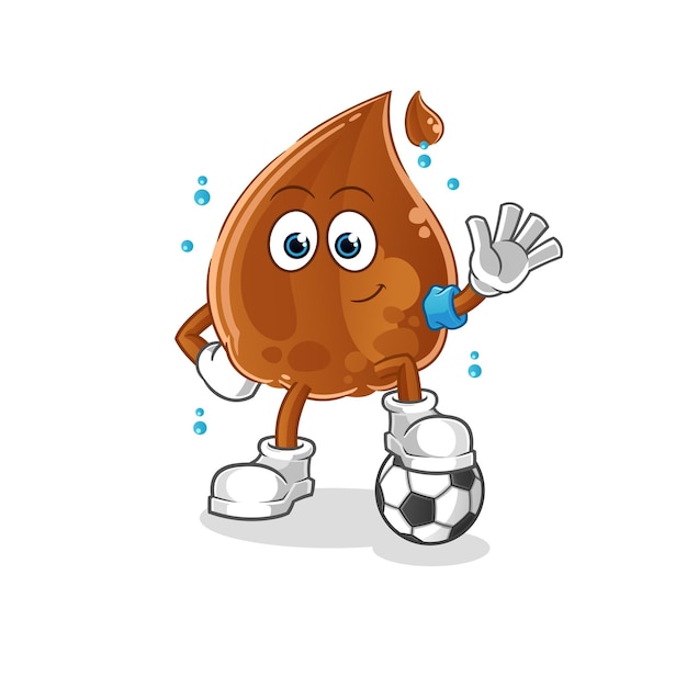 Chocolade druppel voetballen illustratie. karakter vector