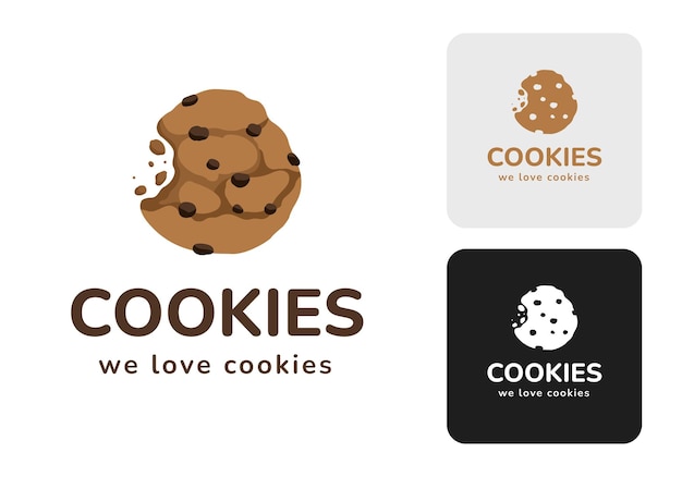 Chocolade-havermoutkoekjes met logo-ontwerp met druppels en kruimels