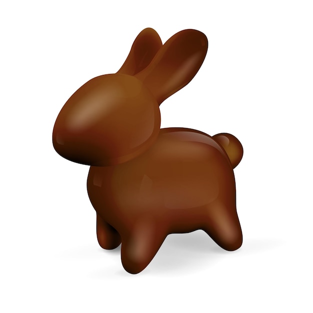 Vector chocolade konijn 3d-rendering.