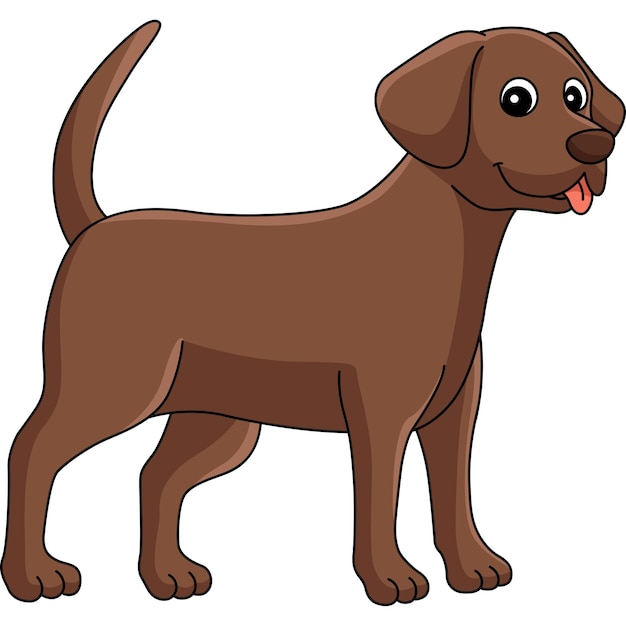 Chocolade Lab Hond Cartoon Gekleurde Clipart