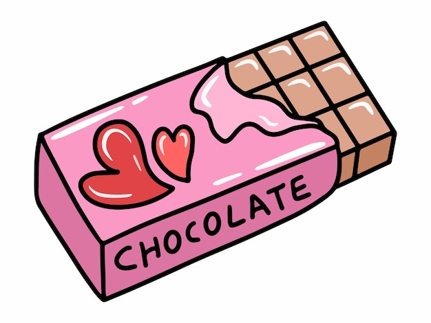 Chocolade met hart pictogram illustratie